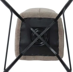 Drehbarer Barhocker Lara | 48 x 56 x 103 cm | Sandfarbenes Design