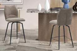 Drehbarer Barhocker Lara | 48 x 56 x 103 cm | Sandfarbenes Design