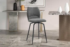 Drehbarer Barhocker Lara | 48 x 56 x 103 cm | Design Grau