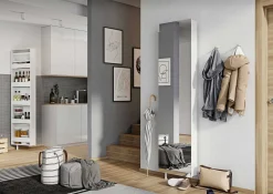 Drehbarer Schuh- und Lagerschrank Larsen - weiß