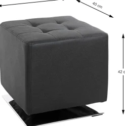 Drehhocker mit Chromfuß | Schwarz | 90 kg Belastbarkeit