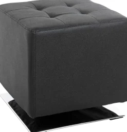 Drehhocker mit Chromfuß | Schwarz | 90 kg Belastbarkeit