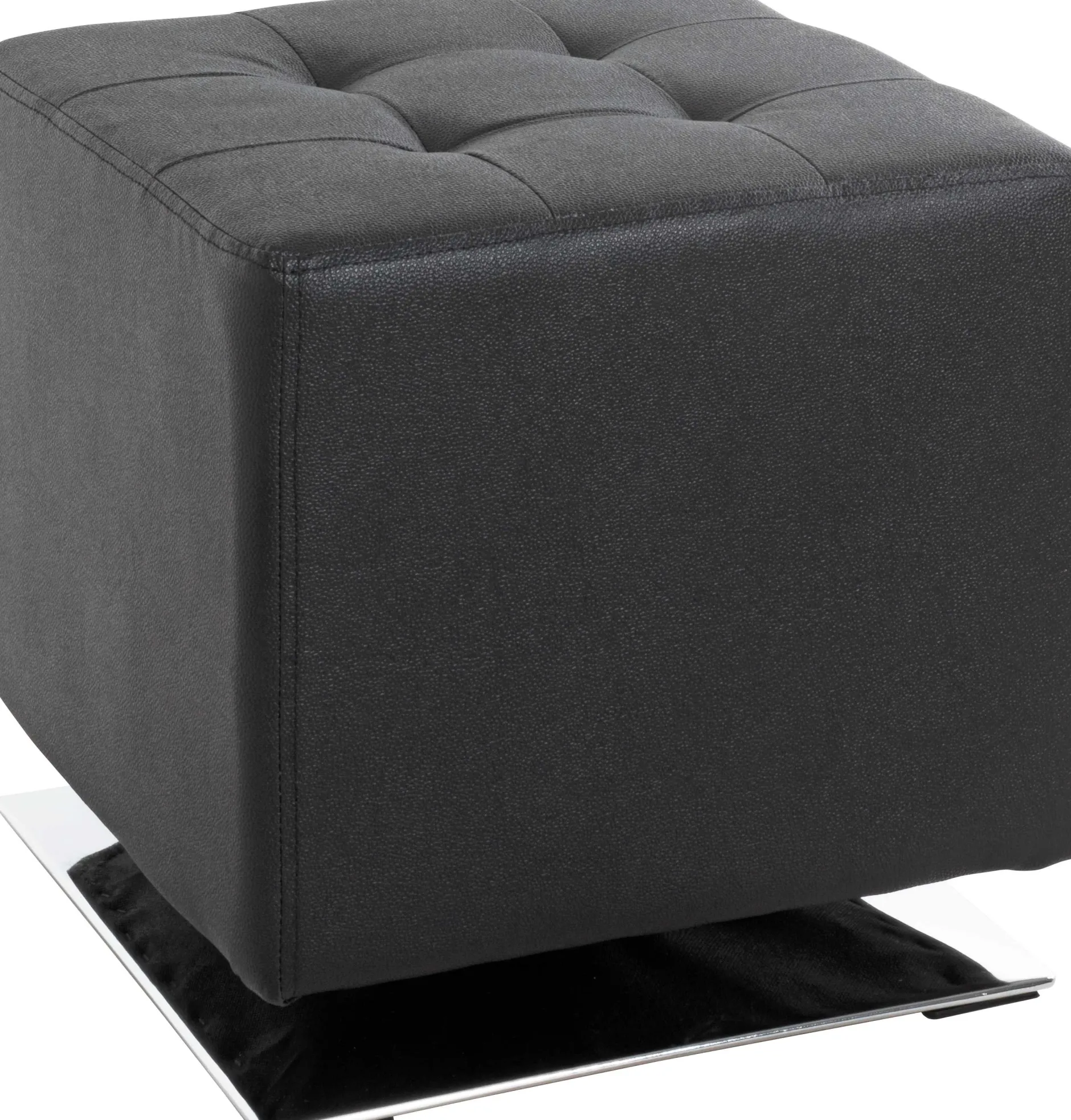 Drehhocker mit Chromfuß | Schwarz | 90 kg Belastbarkeit