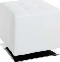 Drehhocker mit Chromfuß | Weiß | 90 kg Belastbarkeit