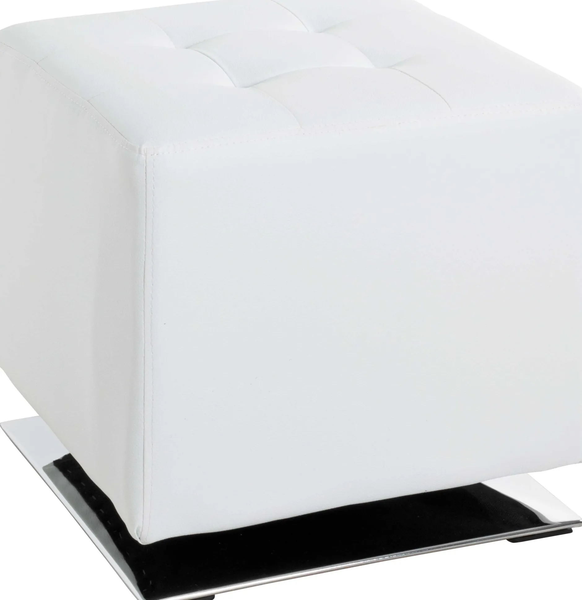 Drehhocker mit Chromfuß | Weiß | 90 kg Belastbarkeit
