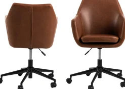 Drehsessel Novan Kunstleder - braun