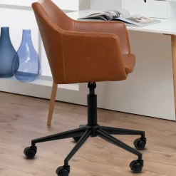 Drehsessel Novan Kunstleder - braun