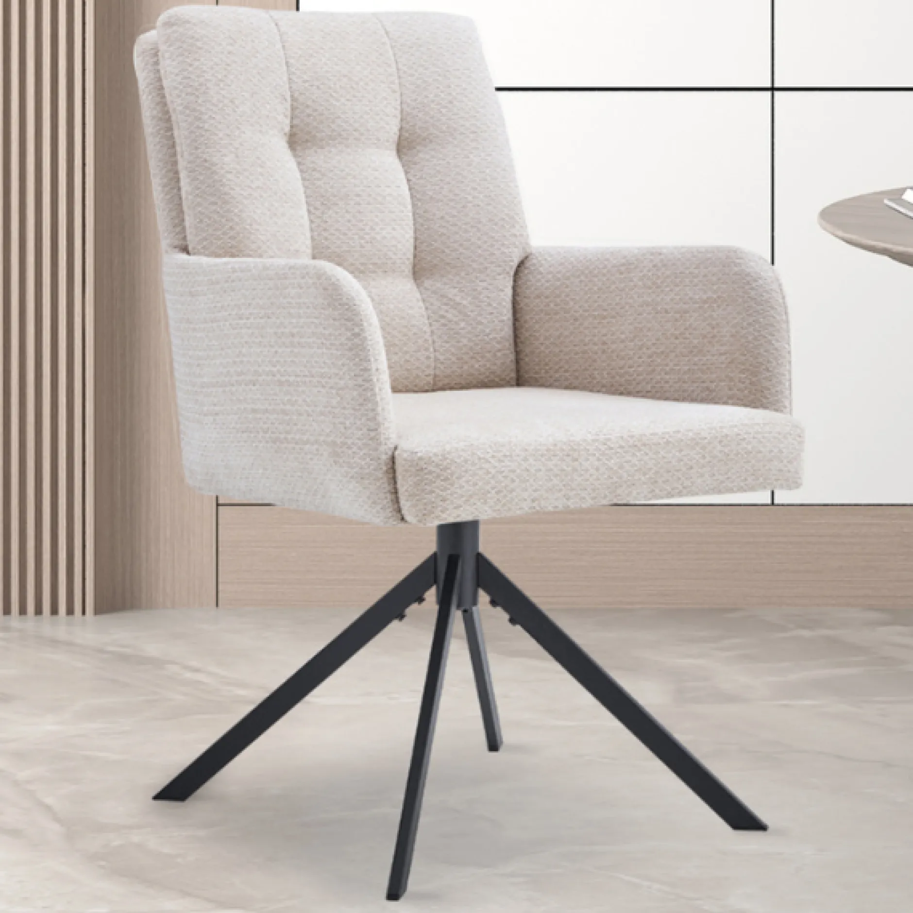 Drehstuhl Granada | Metallbeine | beige