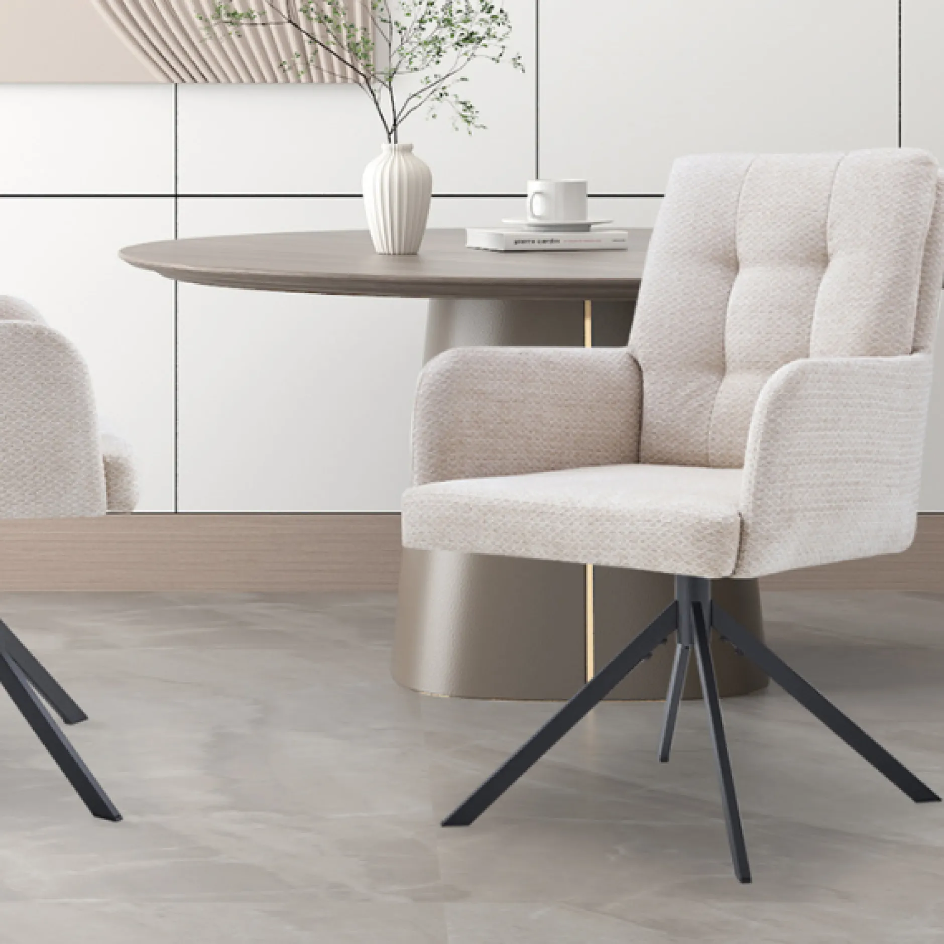Drehstuhl Granada | Metallbeine | beige