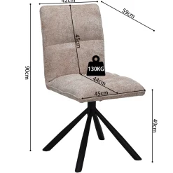 Drehstuhl Jackson | 45 x 59 x 91 cm | Farbe Sand