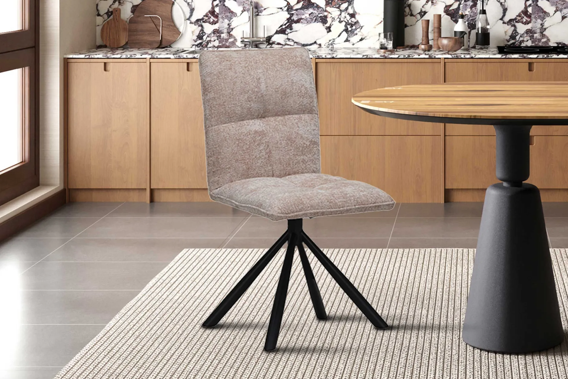 Drehstuhl Jackson | 45 x 59 x 91 cm | Farbe Sand