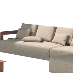 Dreisitzer Gartenbank Evanilson - Gescova - Beige Textileen - 208x100x58 cm