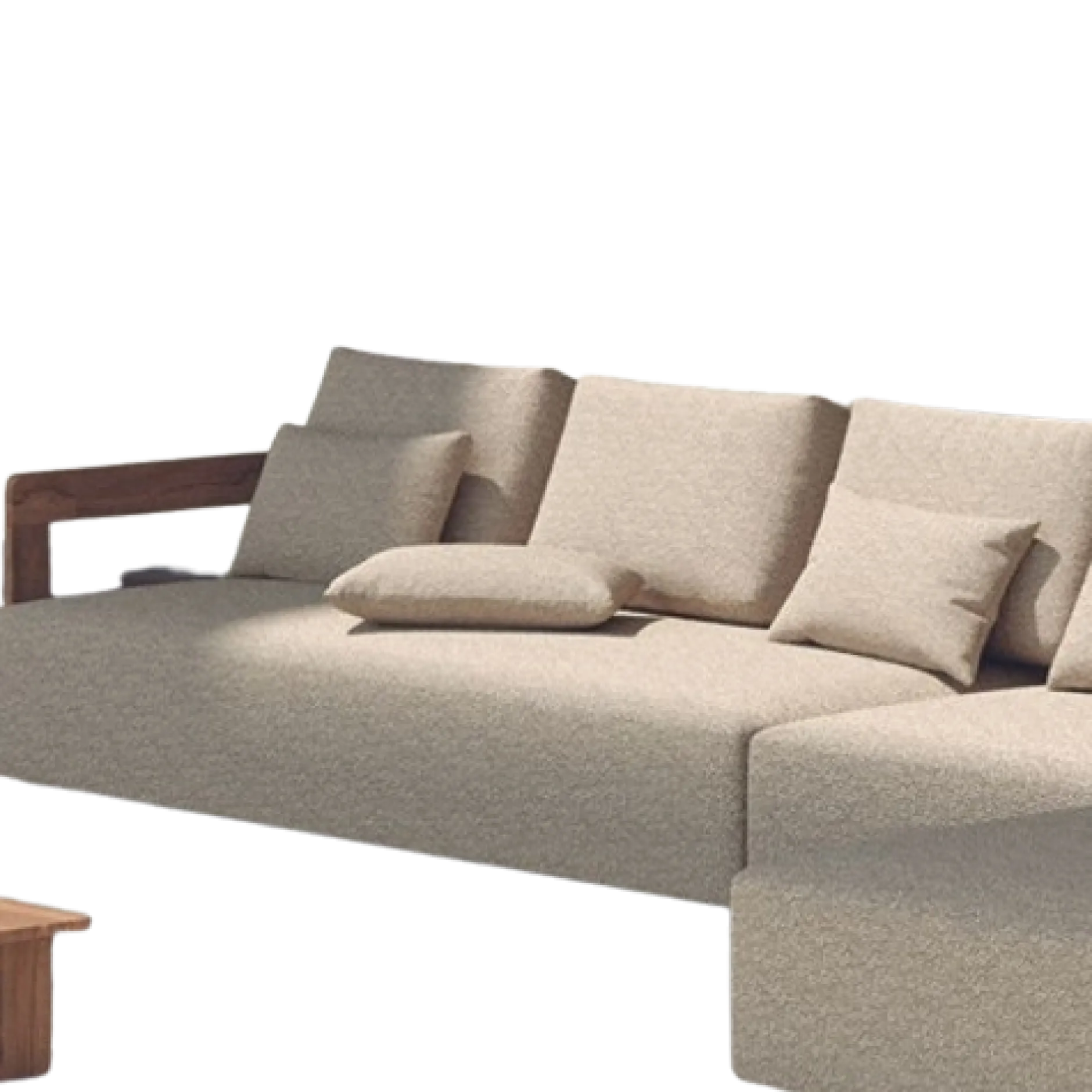 Dreisitzer Gartenbank Evanilson - Gescova - Beige Textileen - 208x100x58 cm