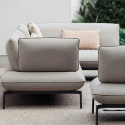 Dreisitziges Gartensofa Todo von Gescova – hellgrau, 220x95x80 cm