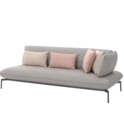 Dreisitziges Gartensofa Todo von Gescova – hellgrau, 220x95x80 cm