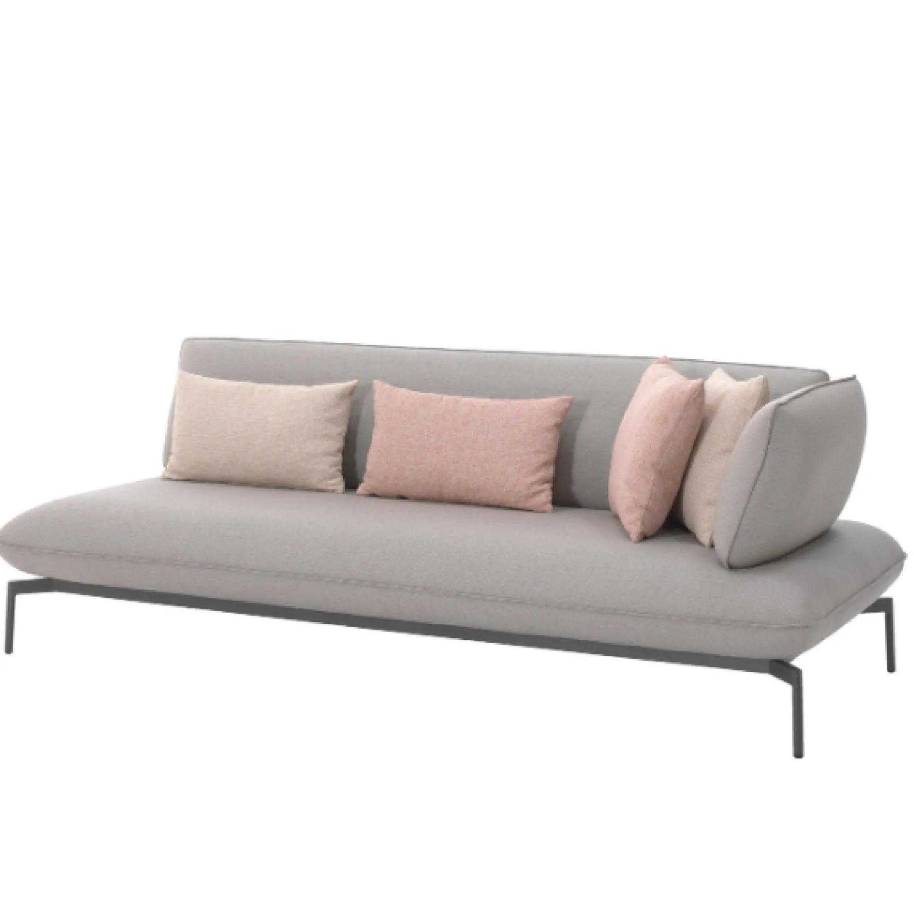 Dreisitziges Gartensofa Todo von Gescova – hellgrau, 220x95x80 cm