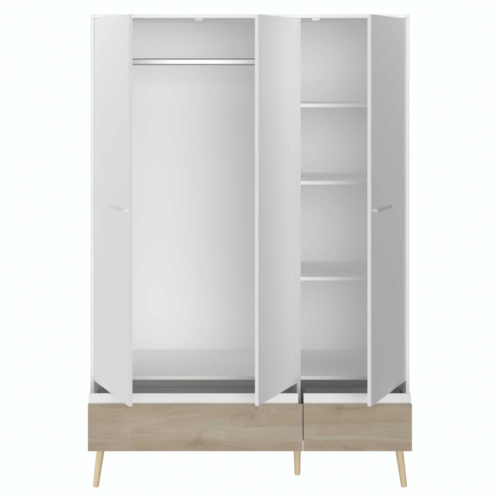 Dresser Hardy 135cm mit 3 Tren - Molke/Eiche