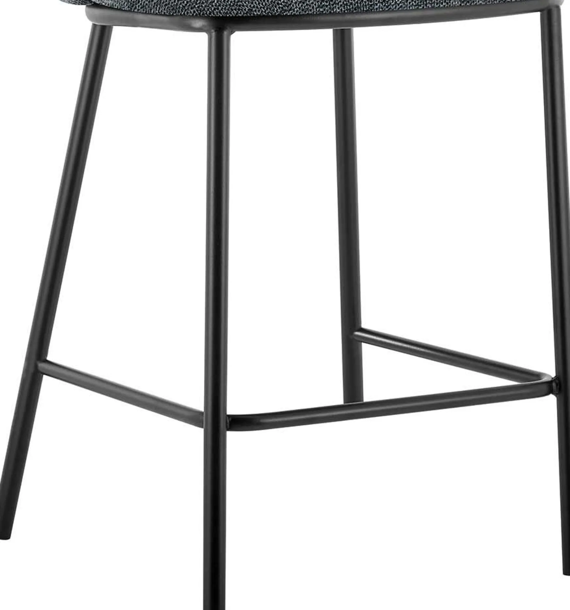 Dunkelgrauer Stoff-Barhocker Arthur | Metallbeine | 88,5x53x50,5cm