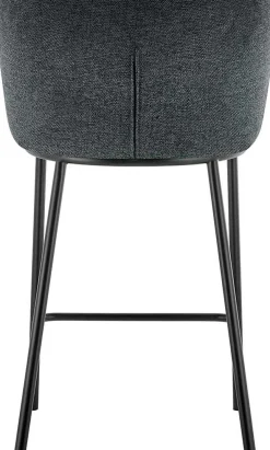 Dunkelgrauer Stoff-Barhocker Arthur | Metallbeine | 88,5x53x50,5cm