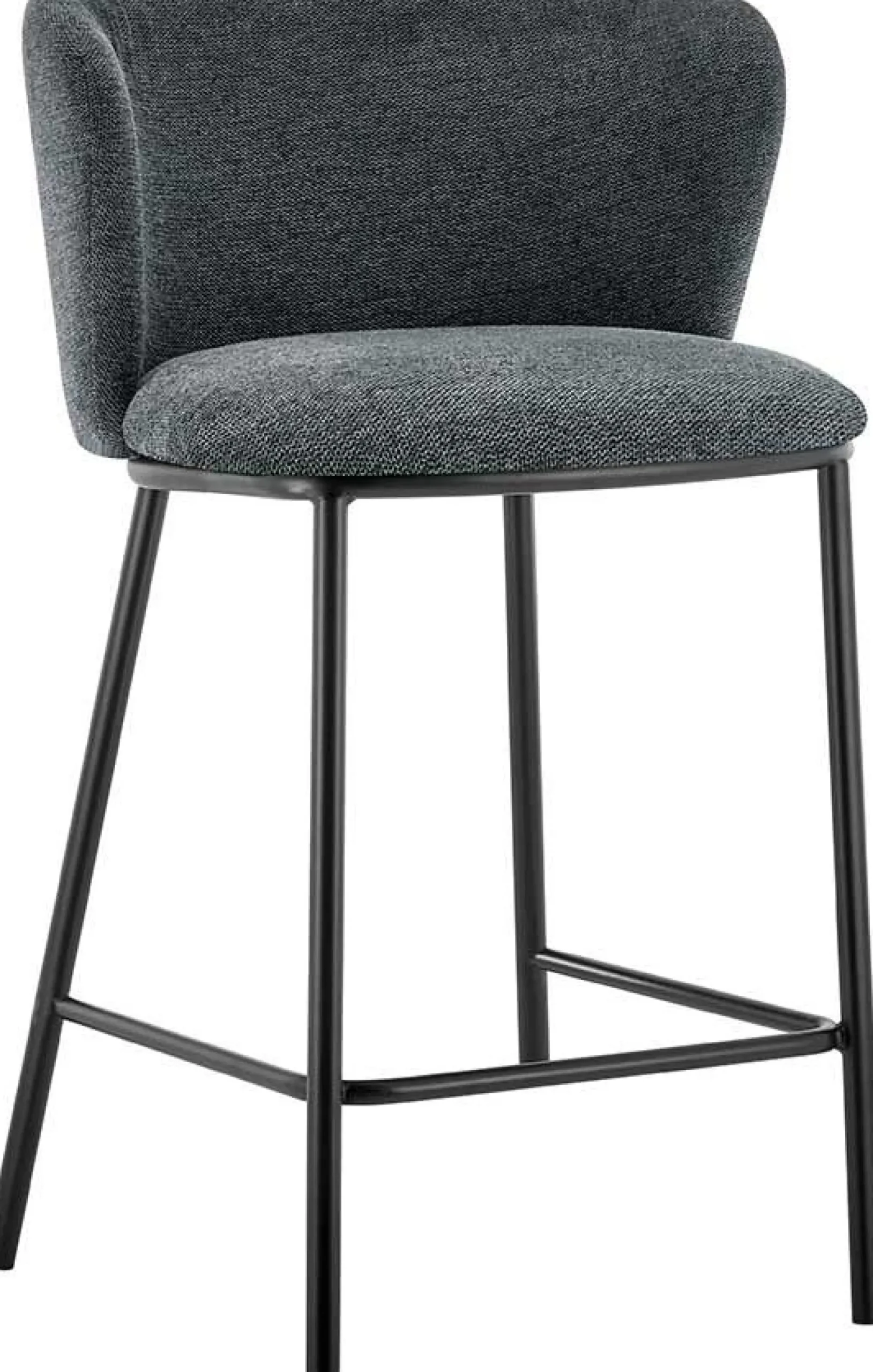 Dunkelgrauer Stoff-Barhocker Arthur | Metallbeine | 88,5x53x50,5cm