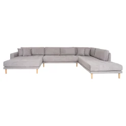 Dunkelgraues Lido U-Sofa Open End mit 4 Kissen