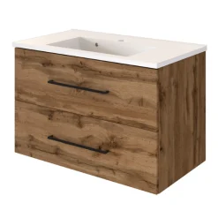 DusanBadezimmer : Spiegelschrank, Waschtischschrank, Hängeschränke - wotan oak