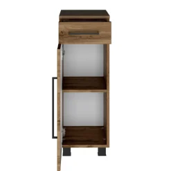 DusanBadezimmer : Säulenschrank, Spiegelschrank, Waschtischschrank, Hängeschränke - wotan oak