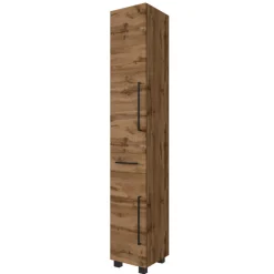 DusanBadezimmer : Säulenschrank, Spiegelschrank, Waschtischschrank - wotan Eiche