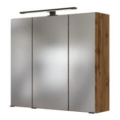 DusanBadezimmer : Säulenschrank, Spiegelschrank, Waschtischunterschrank - wotan Eiche