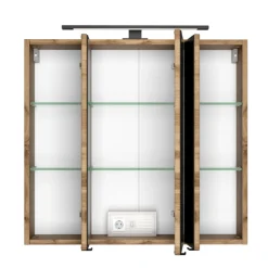 DusanBadezimmer : Säulenschrank, Spiegelschrank, Waschtischunterschrank - wotan Eiche