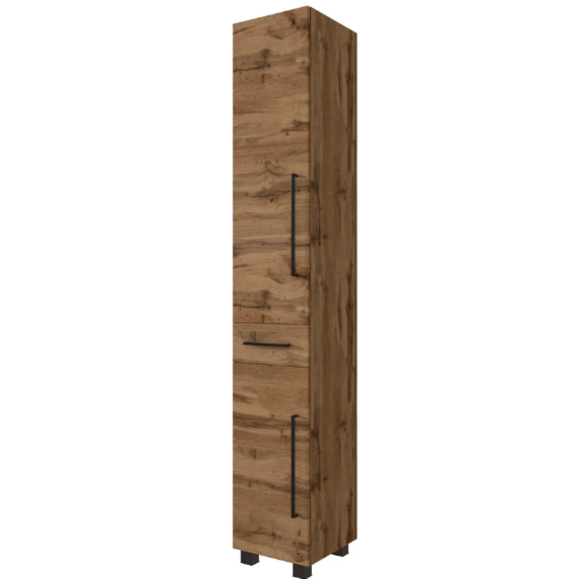 DusanBadezimmer : Säulenschrank, Spiegelschrank, Waschtischunterschrank - wotan Eiche