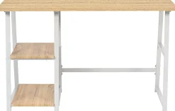 Dwayne Schreibtisch - 120x50x73cm - mit Stauraum - Eiche Dekor/Weiß