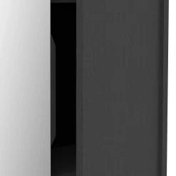 Ebony Schuhschrank 83x24x178cm - mit Spiegel - schwarz