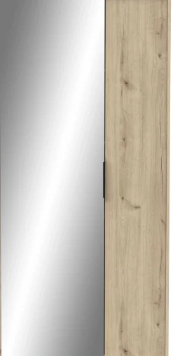 Ebony Schuhschrank 83x24x178cm - mit Spiegel - Eiche Dekor