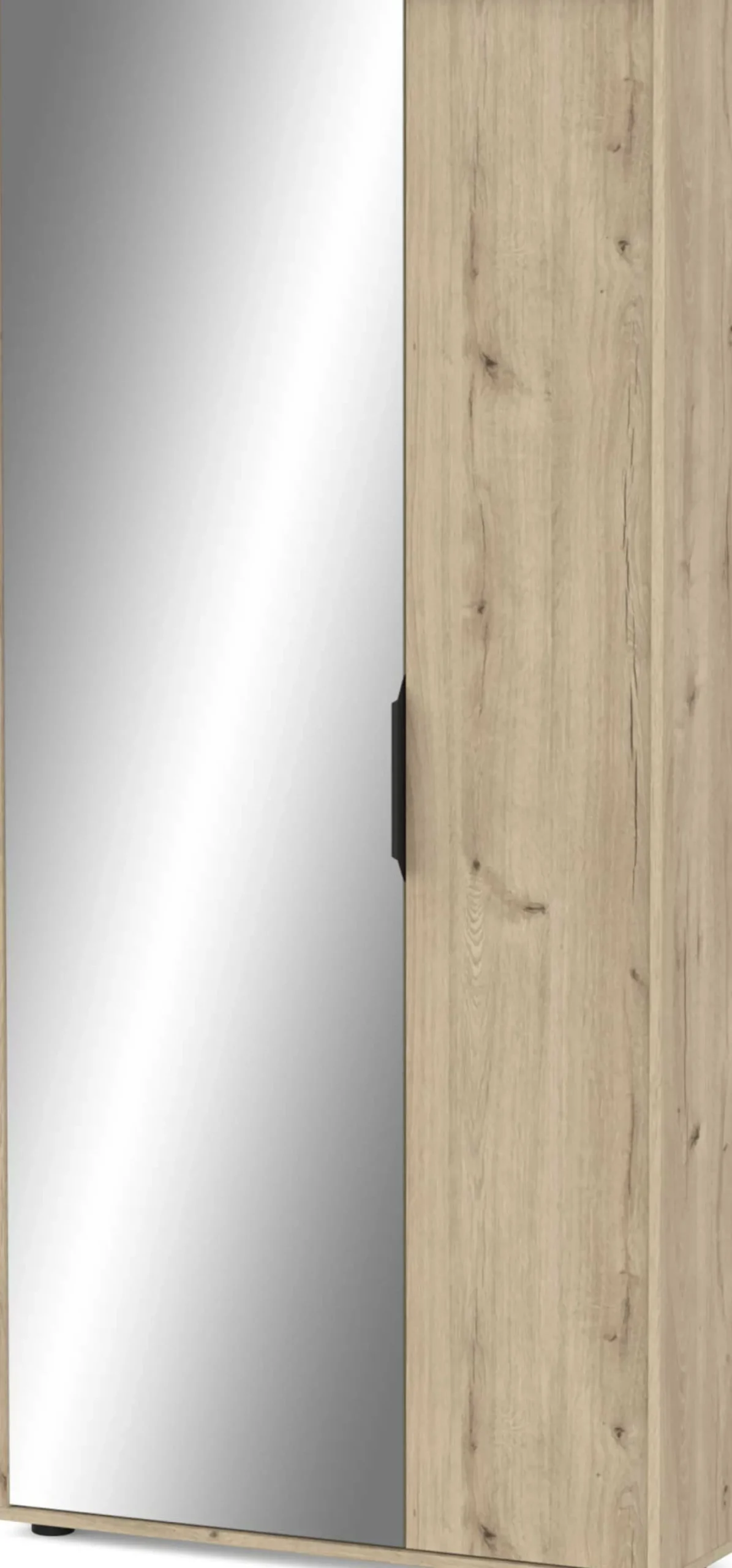 Ebony Schuhschrank 83x24x178cm - mit Spiegel - Eiche Dekor