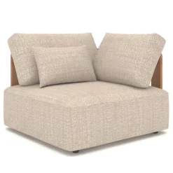 Eckbank Garten Evanilson Gescova - Beige, 100x100x58 cm, Textilene