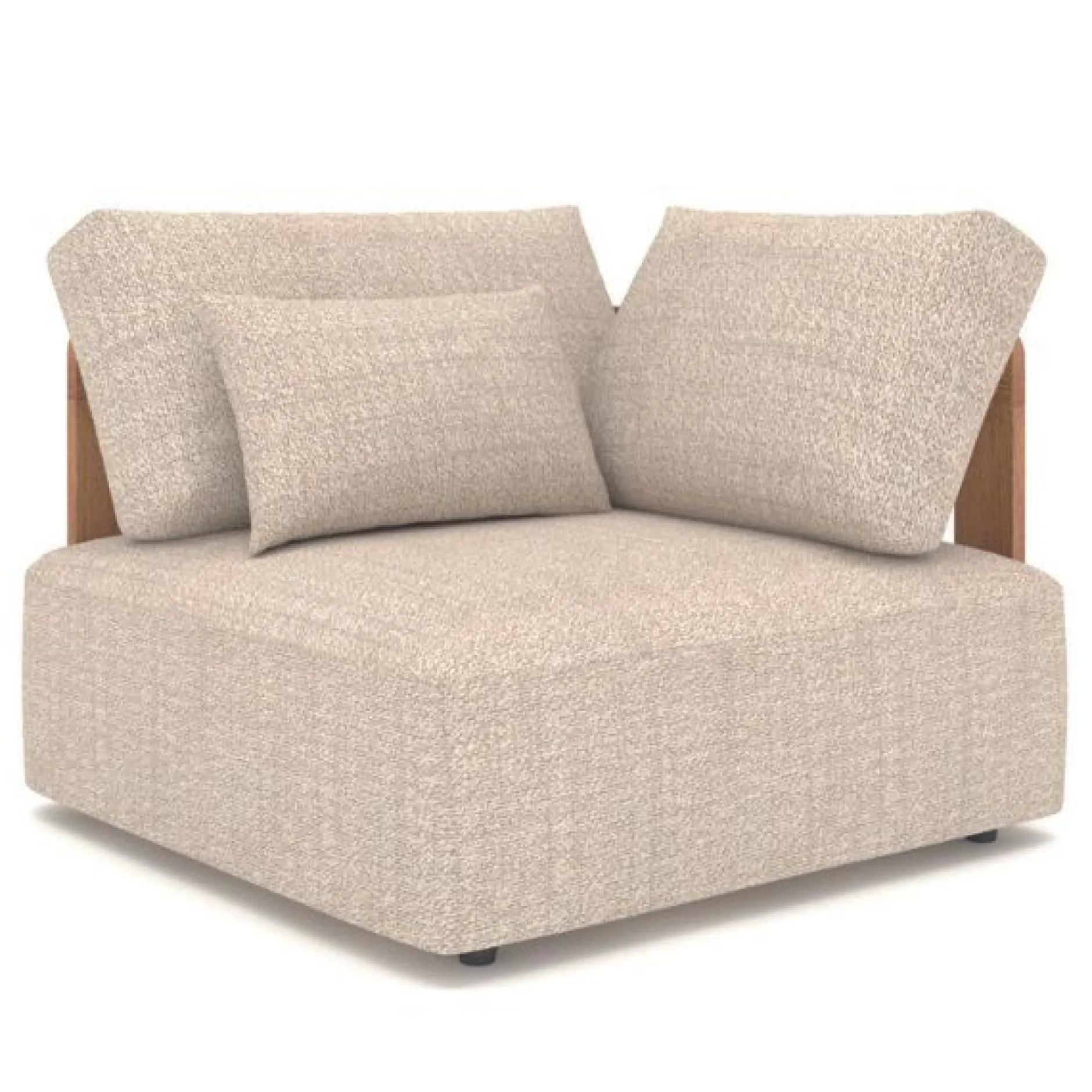 Eckbank Garten Evanilson Gescova - Beige, 100x100x58 cm, Textilene