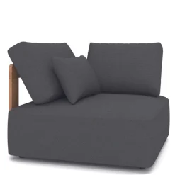 Eckbank Raphael Gartenbank Schwarz 100x100x58 cm Textileen