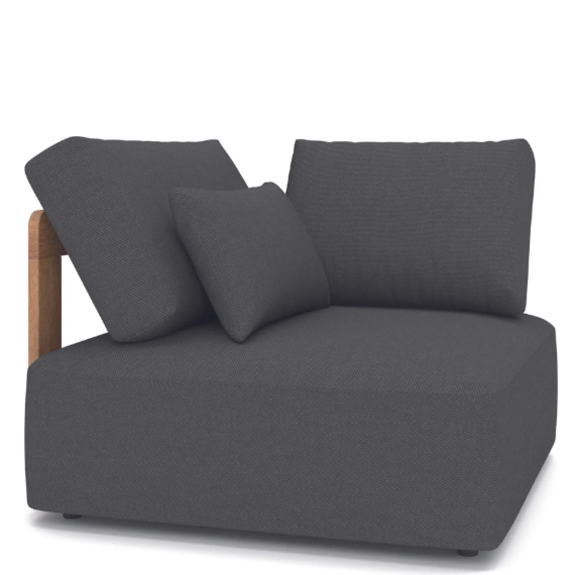 Eckbank Raphael Gartenbank Schwarz 100x100x58 cm Textileen