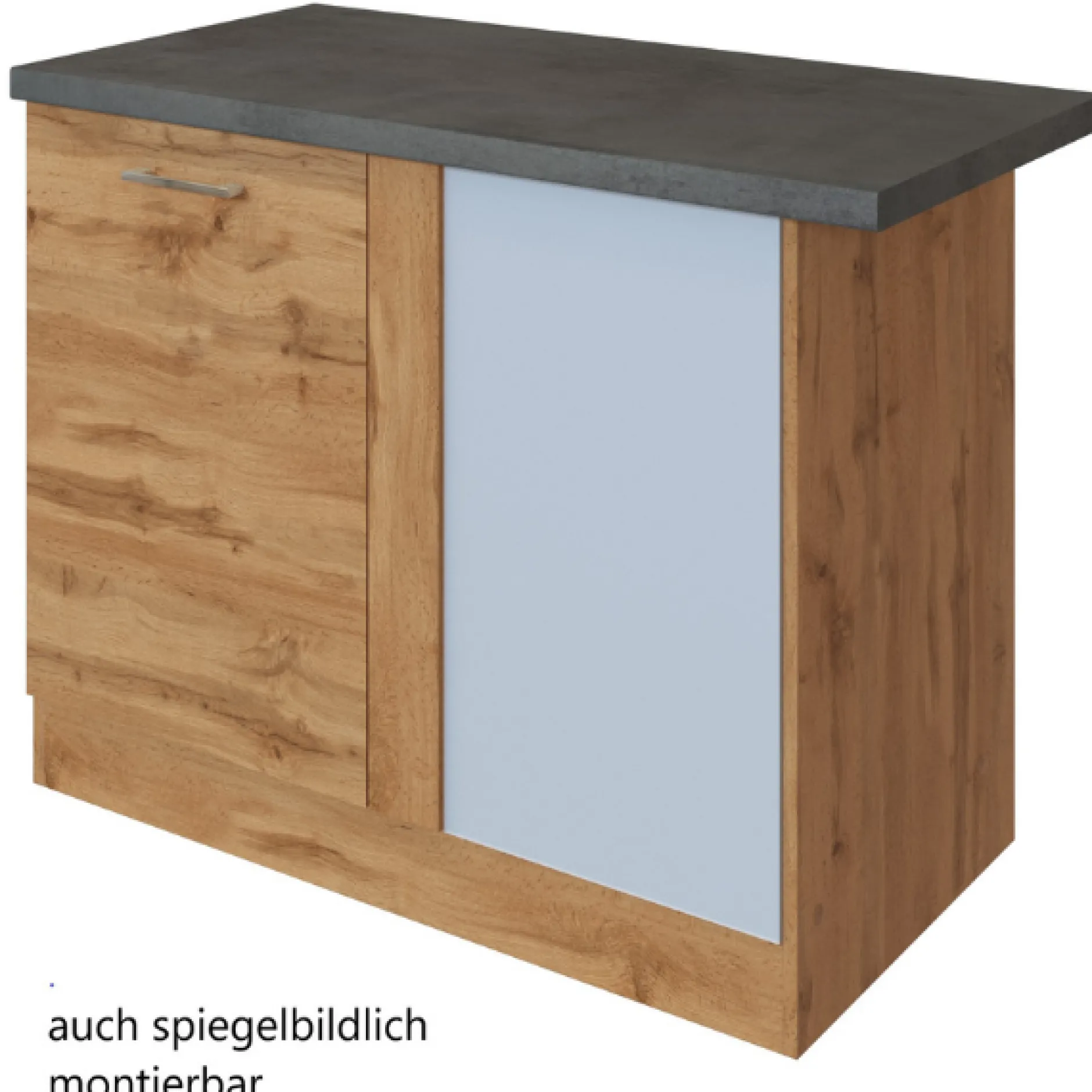 Eckkleiderschrank Sorrella 110cm 1 Tür - Eiche/Beton