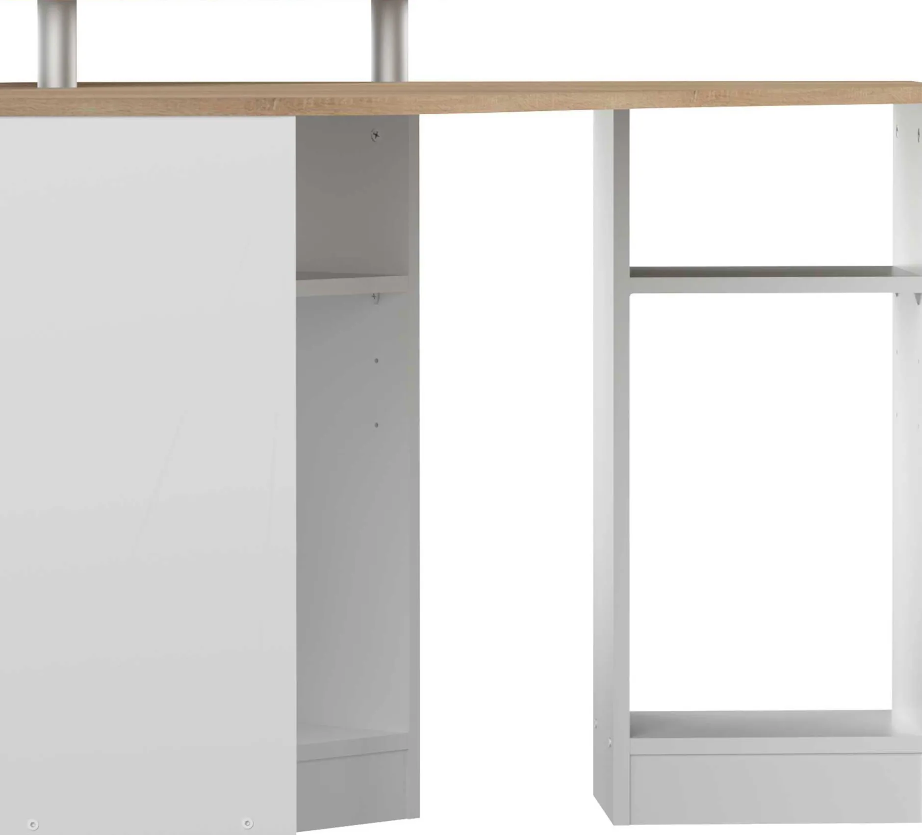 Eckschreibtisch Corner (klein) - Eiche / Weiß