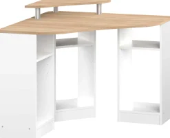 Eckschreibtisch Corner (klein) - Eiche / Weiß