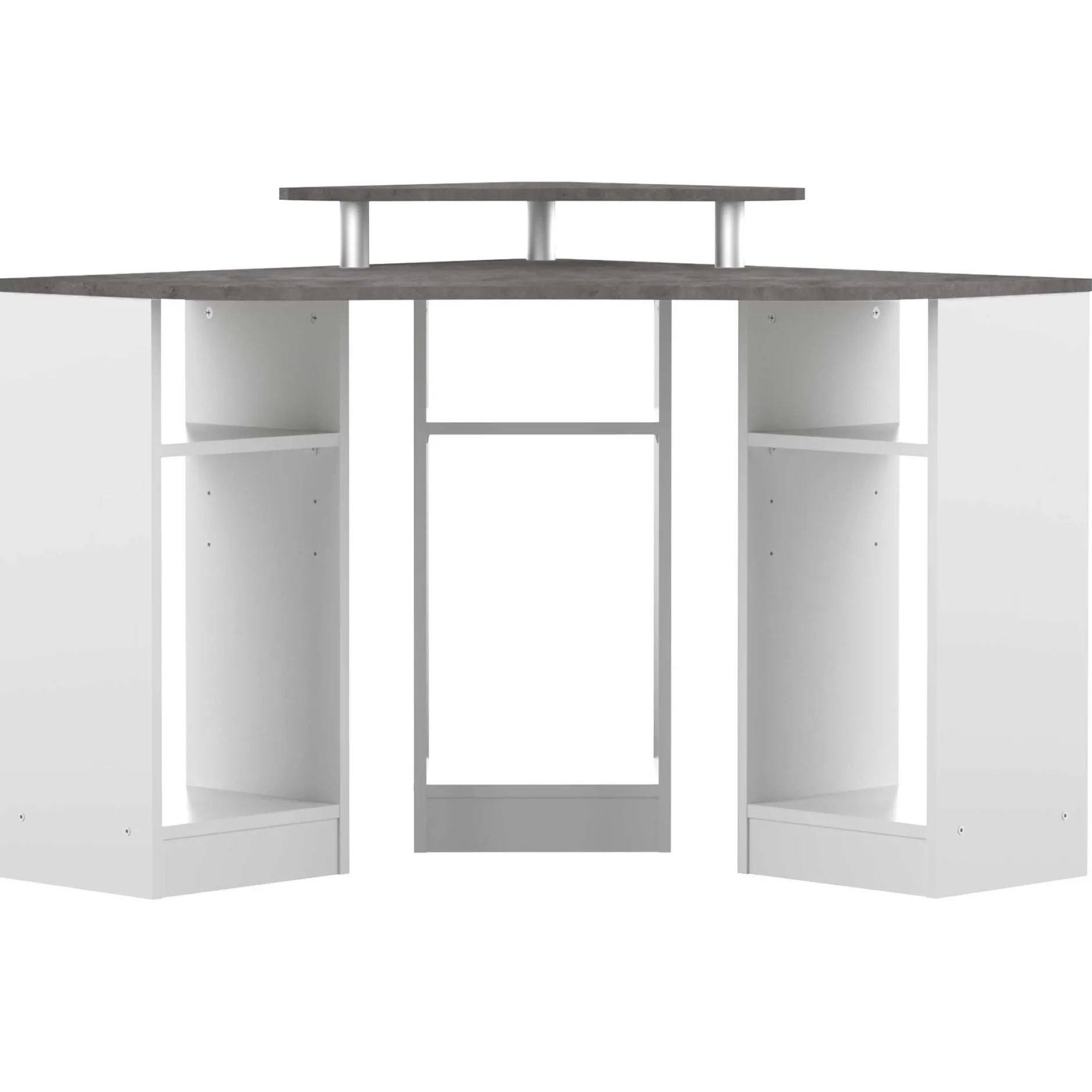Eckschreibtisch Corner (klein) - weiß/Beton