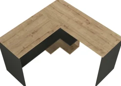 Eckschreibtisch Stylo - 120x45x74cm - mit Stauraum - Eiche Dekor/anthrazit