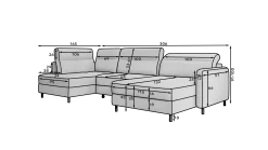 Ecksofa Bernardo | 306 x 165 x 100 cm | Beige