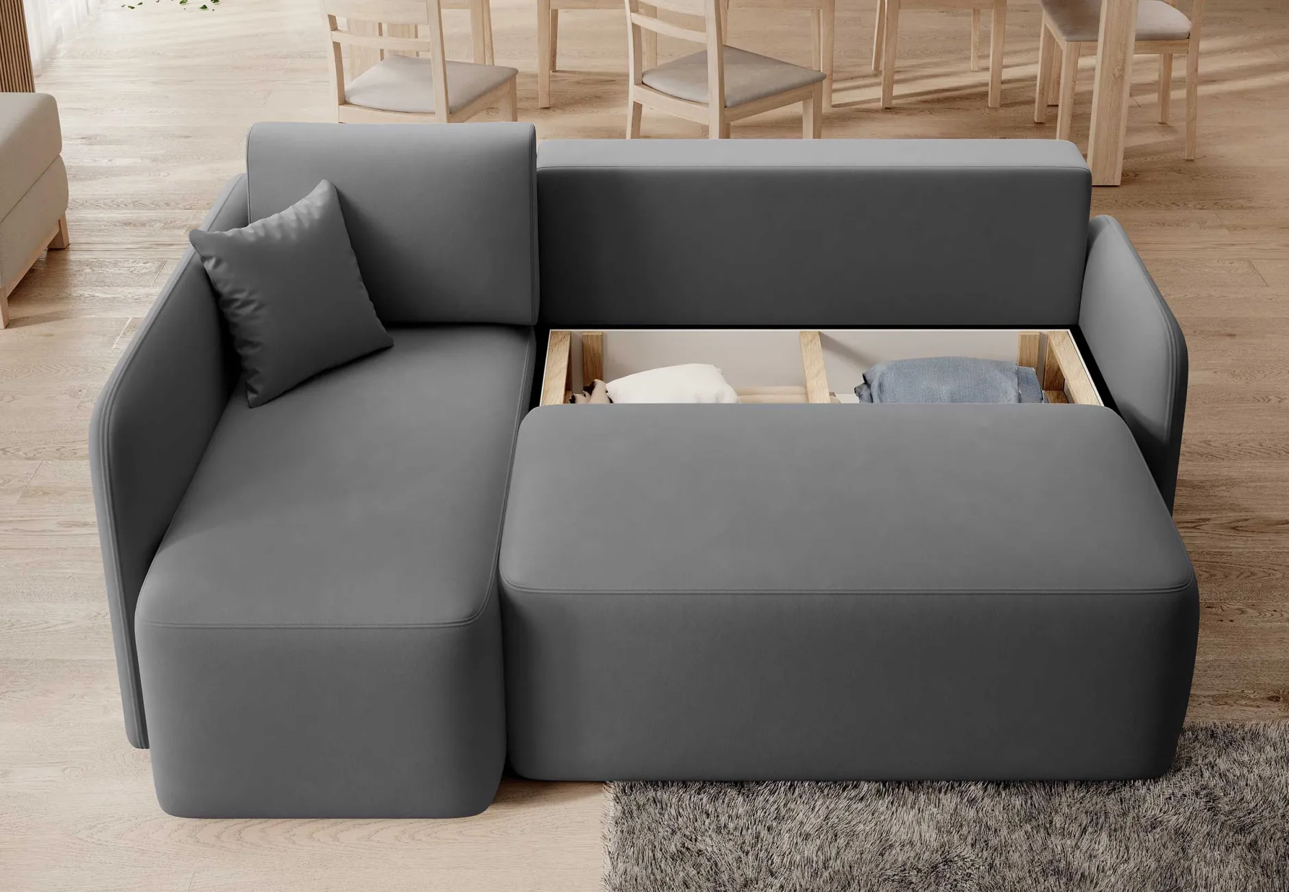 Ecksofa Henrichs | 206 x 150 x 89 cm | Dunkelgrau