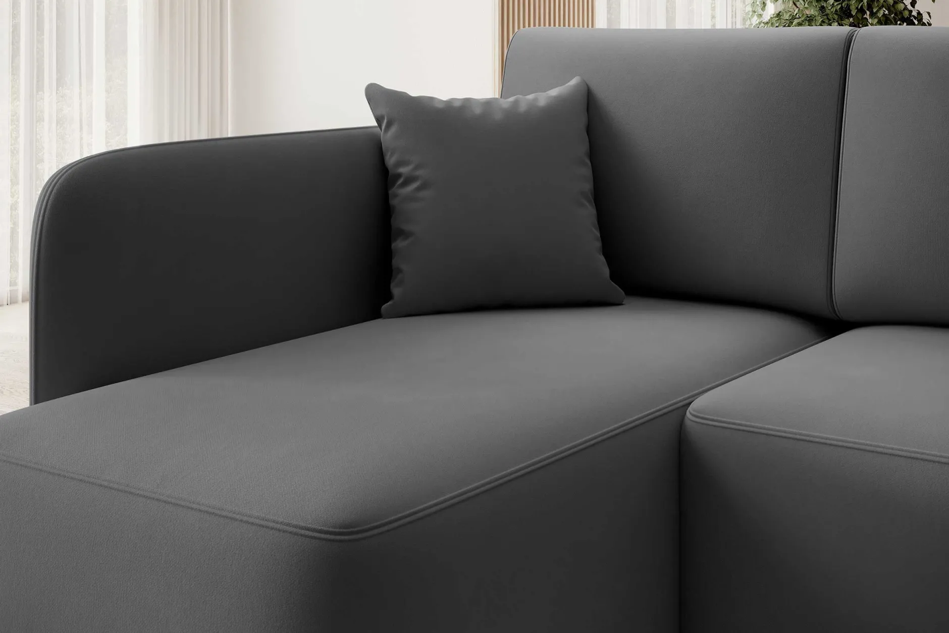 Ecksofa Henrichs | 206 x 150 x 89 cm | Dunkelgrau