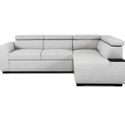 Ecksofa Kelio rechts - verstellbare Kopfstütze - grauer Stoff