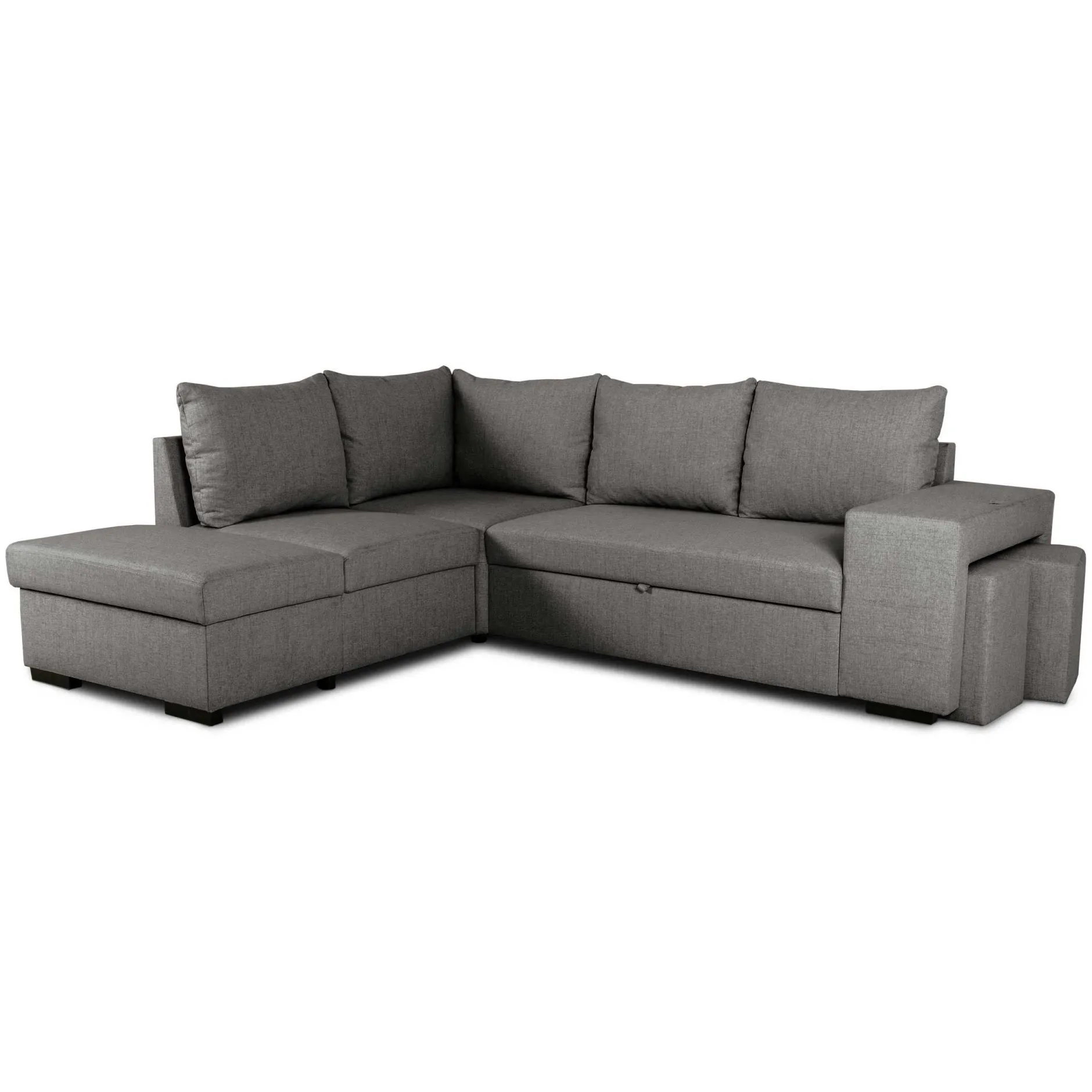 Ecksofa Mitchell links - mit Stauraum - anthrazit