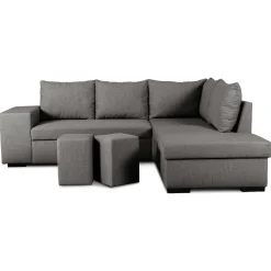 Ecksofa Mitchell rechts - mit Stauraum - anthrazit